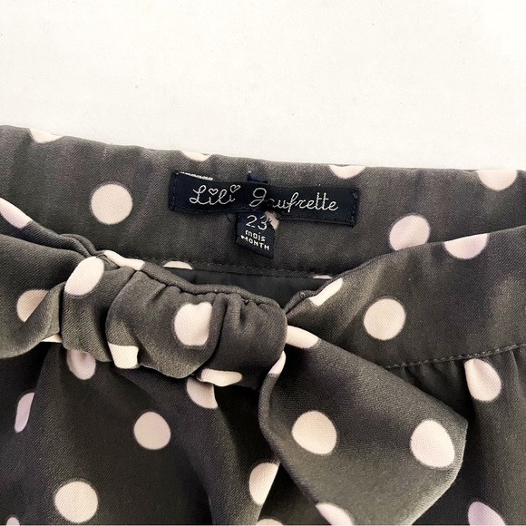 LILI GAUFRETTE Girl’s Gray and Pink Polka Dot Skirt - 23 Months - Picture 3 of 9